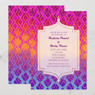 Couleurs vives Invitations marocaines arabes au ma