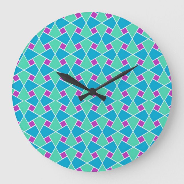 Couleurs vives Motif islamique Horloge ronde de mu (Recto)