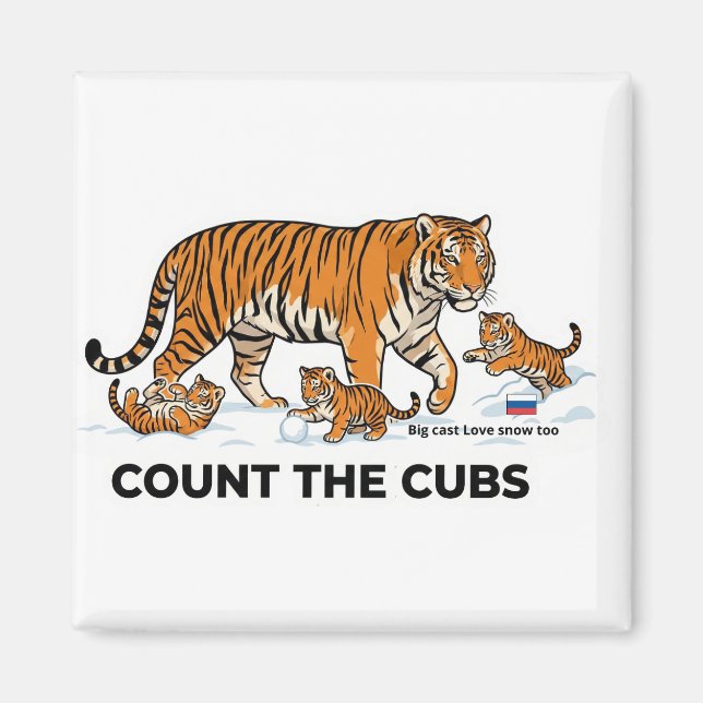 Count the Cubs – Siberian Tiger Learning Magnet (Devant)