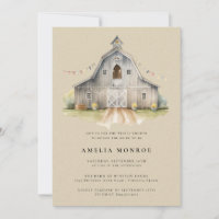 Country Barn Rustic Bridal Showeuse Invitation