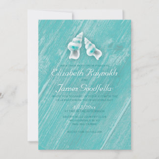 Country Beach Seashells Destination Invitation de