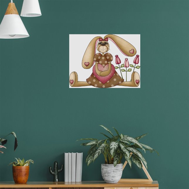 Country Bunny With Flowers Poster (Créateur téléchargé)