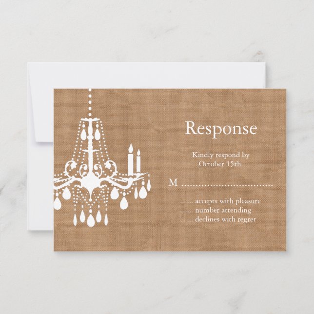 Country Burlap Chandelier RSVP (Devant)