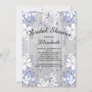 Country Chic Floral Bois Bridal Shower Invitation