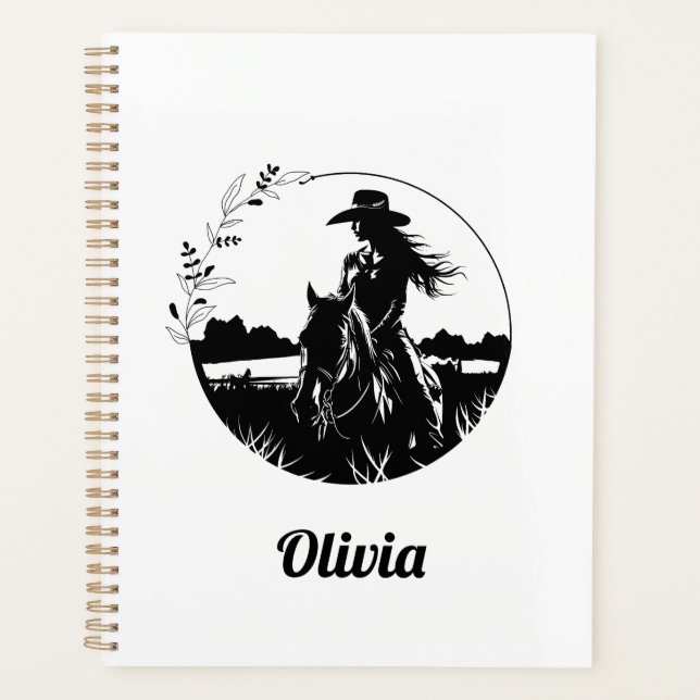 Country Chic Horse Cowgirl Western Personnalisé (Devant)