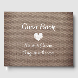 Country chic thème burlap imprimer mariage livre d