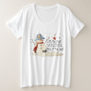 Country Christmas snowman Holiday plus taille
