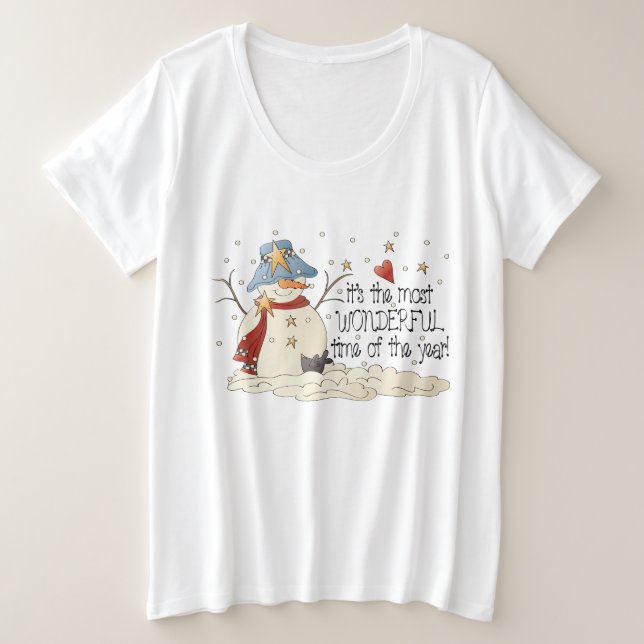 Country Christmas snowman Holiday plus taille (Design devant)