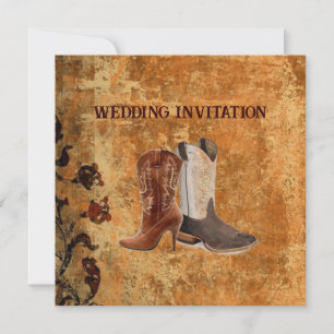 Country Cowboy Botte Faire-part de mariage de l'Ou