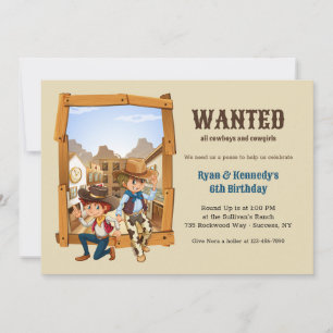 Country Cowboys Invitation de fête d'anniversaire