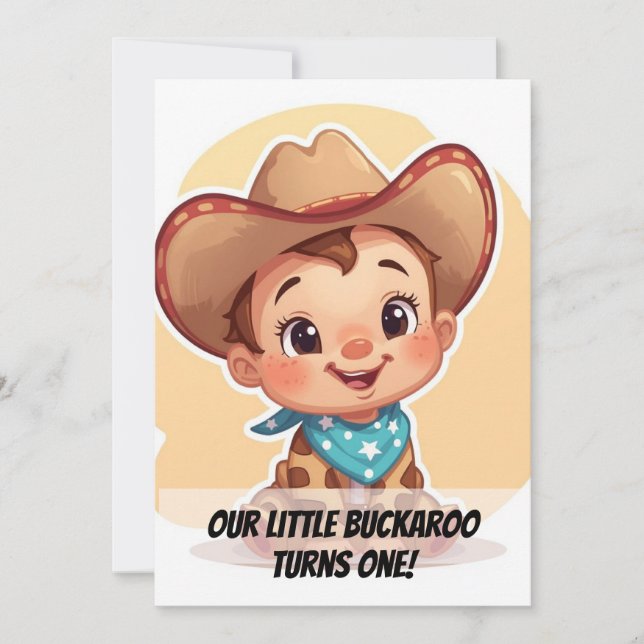 Country Farm Baby Birthday Invitation (Devant)