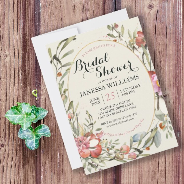 Country Garden Floral Bridal Shower Invitation (PRETTY COUNTRY GARDEN FLORAL BRIDAL SHOWER INVITATION
)