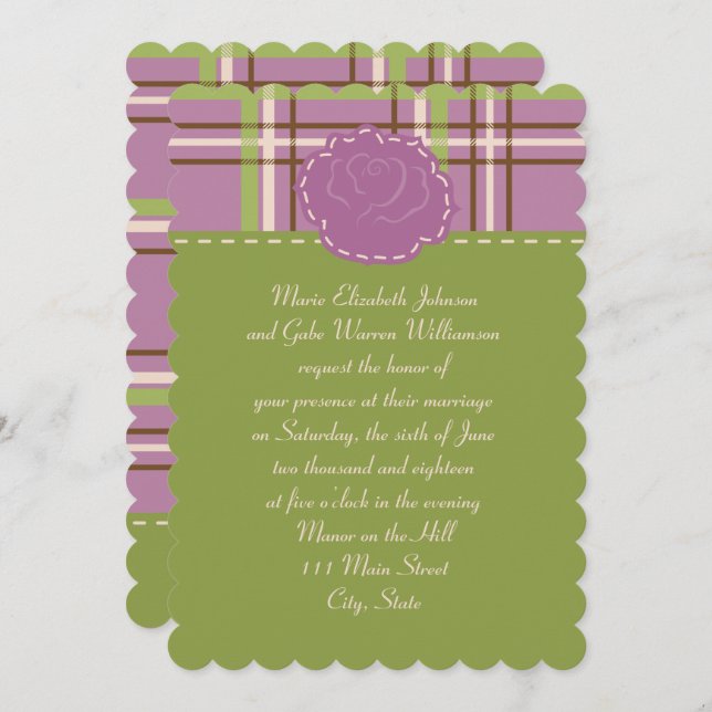 Country Garden Invitation de mariage (Devant / Derrière)