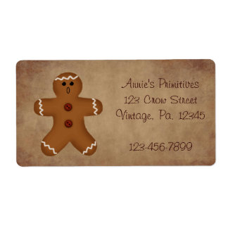 Country Gingerbread Homme Étiquette