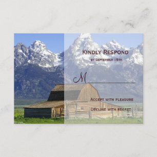 Country Grange Rocky Mountain Wedding Cartes RSVP