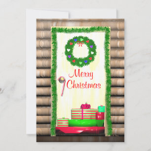 Country Joyeux Noël Porte Appartement Carte de voe