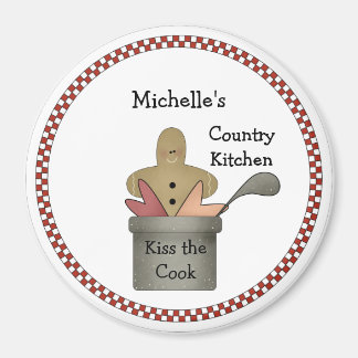 Country Kiss the Cook Magnet