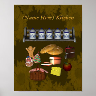 Country Kitchen Food Votre nom Poster