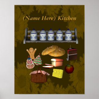 Country Kitchen Food Votre nom Poster