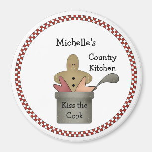 Country Kitchen Kiss the Cook Magnet