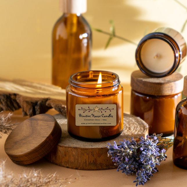 Country Kraft Star et Berries Étiquette de bougies (Créateur téléchargé)