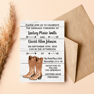 Country Love Western Rustic Faire-part de mariage