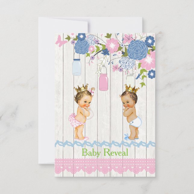 Country Mason Jar Invitation à la révélation (Devant)