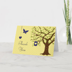 Country Mason Jar Navy et Yellow Carte de remercie