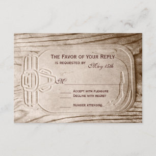 Country Mason Jar Rustic Wood Wedding Cartes RSVP