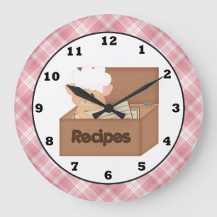 Country Pig dessin animé cuisine horloge murale