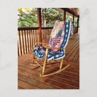 Country Porch Rocker American Flag Thard Carte pos
