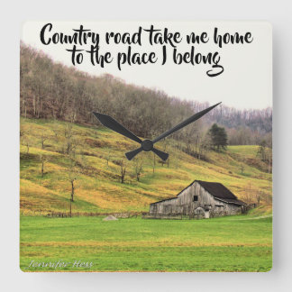 Country Road Emmenez-moi à la maison Mur Horloge