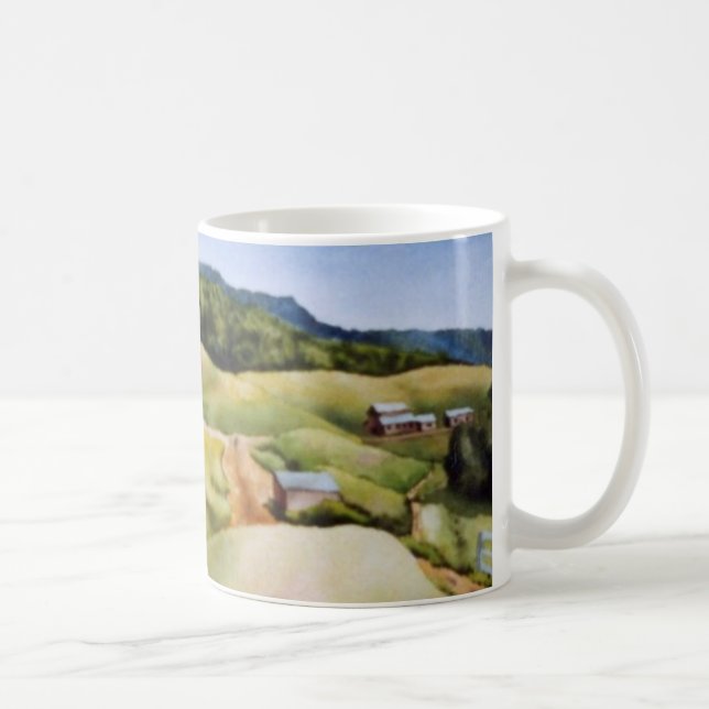 Country Road Mug paysage rural champs ferme grange (Droite)