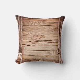 Country Rustic Bois corde Coussin de canapé à lanc