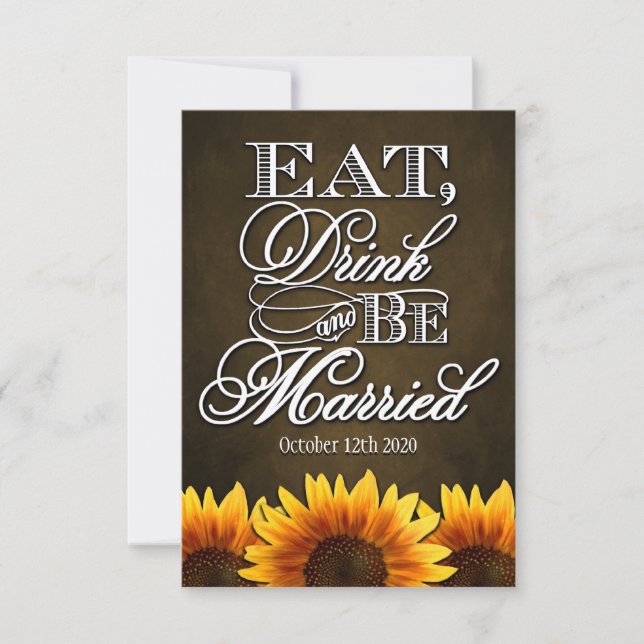 Country Rustic Sunflower Wedding Cartes RSVP (Devant)