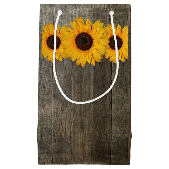 Country Rustic Tournesol dentelle et sac cadeau Bu (Devant)