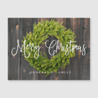Country Rustic Wood Merry Christmas Greeting