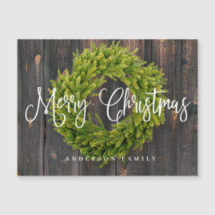 Country Rustic Wood Merry Christmas Greeting