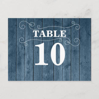 Country Rustic Wood Vintage Carte Numéro de table
