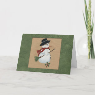 Country Snowman - Carte de Noël
