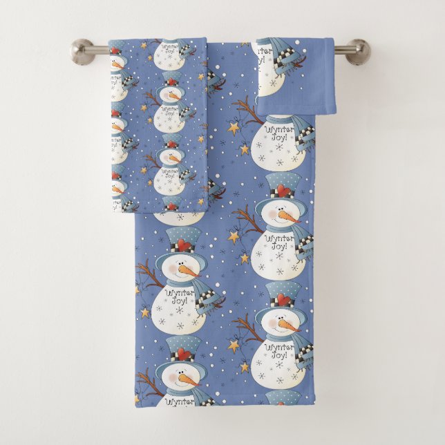 Country Snowman Wynter Joy Ensemble de serviettes  (En situation)