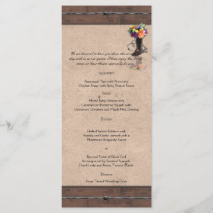 Country Western Barbed Wire Mariage Menu