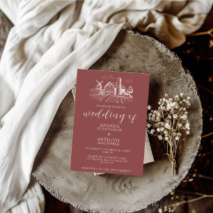 Country Western Barn Faire-part de mariage