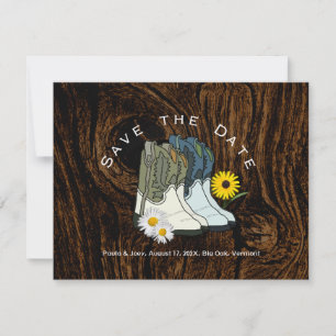 Country Western Boots Enregistrer la date Cartes p