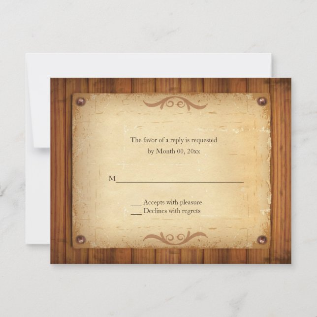 Country Western Wedding RSVP Cartes de réponse (Devant)