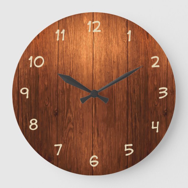 Country Wood Look Horloge de cuisine (Recto)