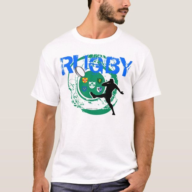 Coup-de-pied de T-shirt de fans de rugby de (Devant)