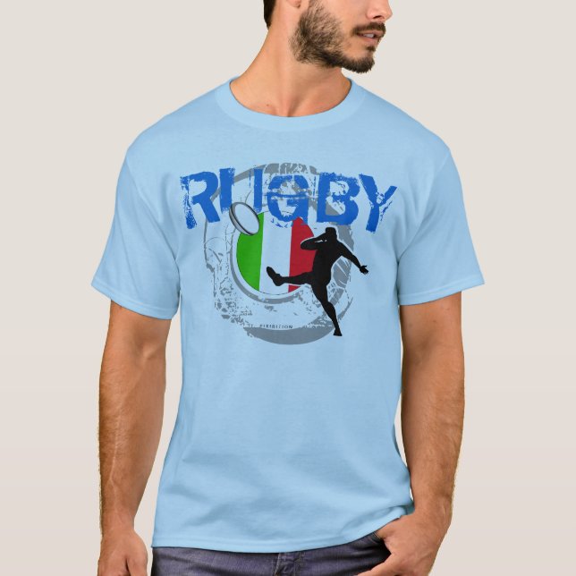 Coup-de-pied de T-shirt de fans de rugby de (Devant)