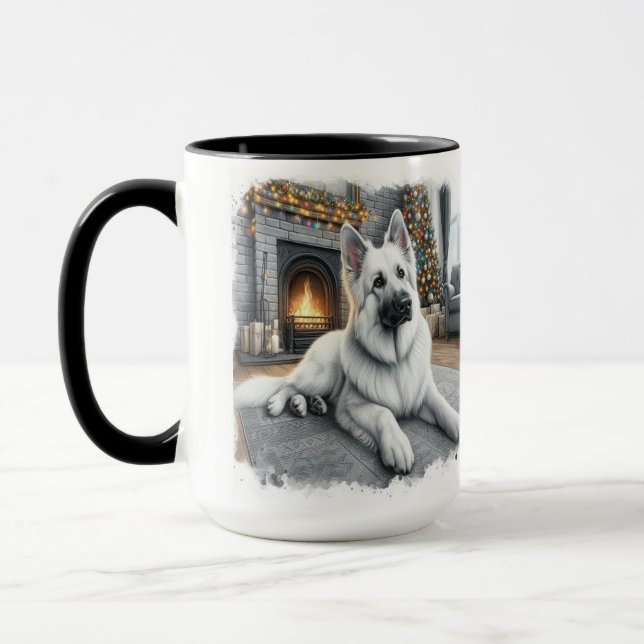 Coupe blanche allemande Shepard Christmas Mug (Gauche)