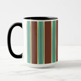 Coupe Brown de Mug avec Turquoise, Noir & Beige